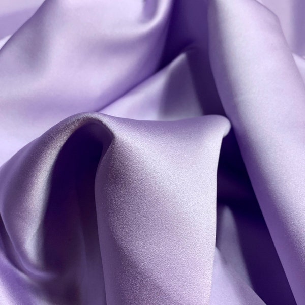 Violet satin, bridal fabric, satin lamour Violet lamour satin Fabric By the Yard, Violet bridal satin, Violet blue Fabric