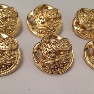 Medium gold buttons plastic sewing buttons 7/8&quot; 23mm goldshank vintage sewing button