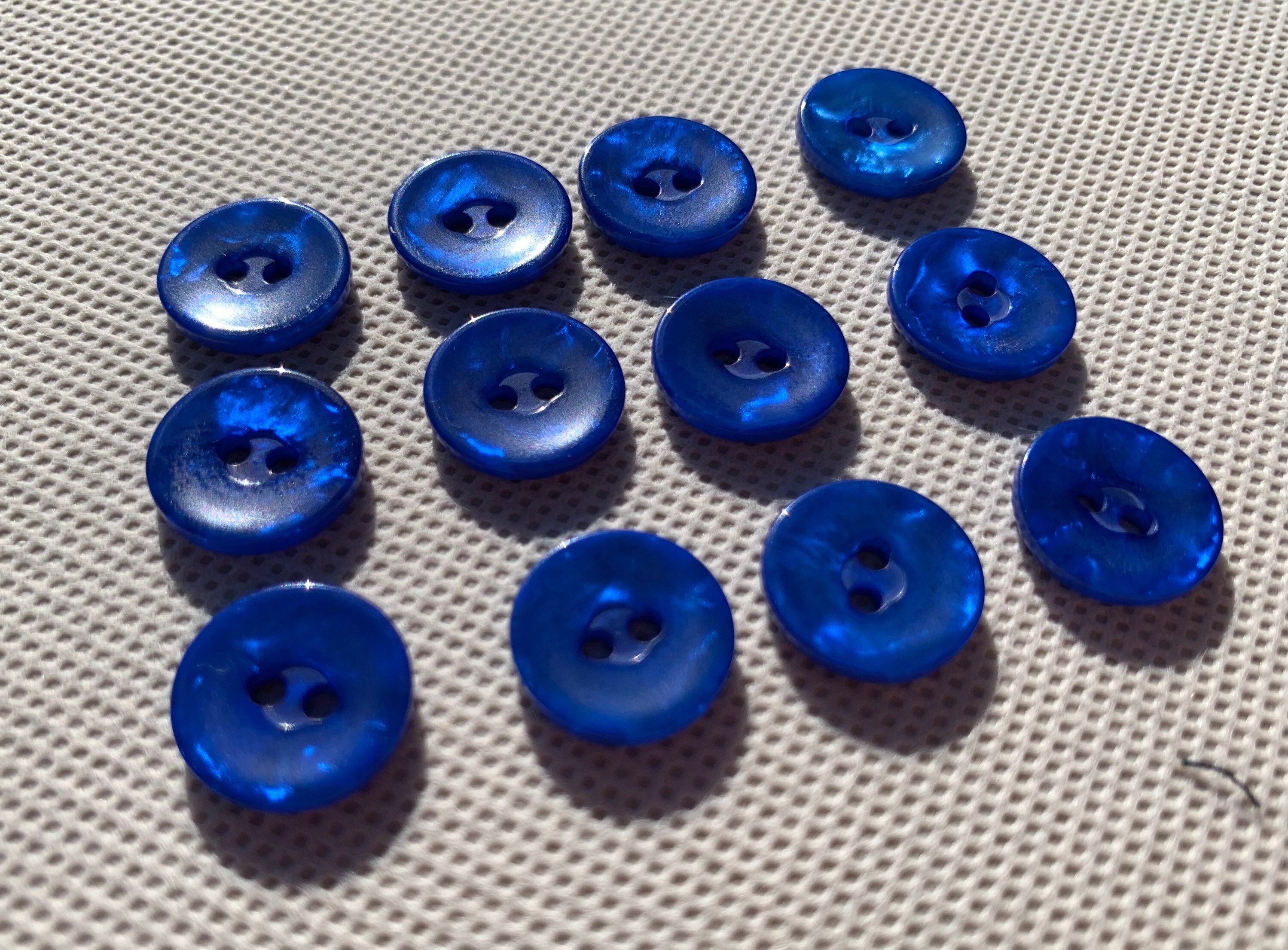Small button blue sewing buttons 5/8 inch vintage sewing | Etsy
