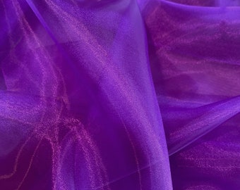 Purple sheer organza 60” crystal organza in purple