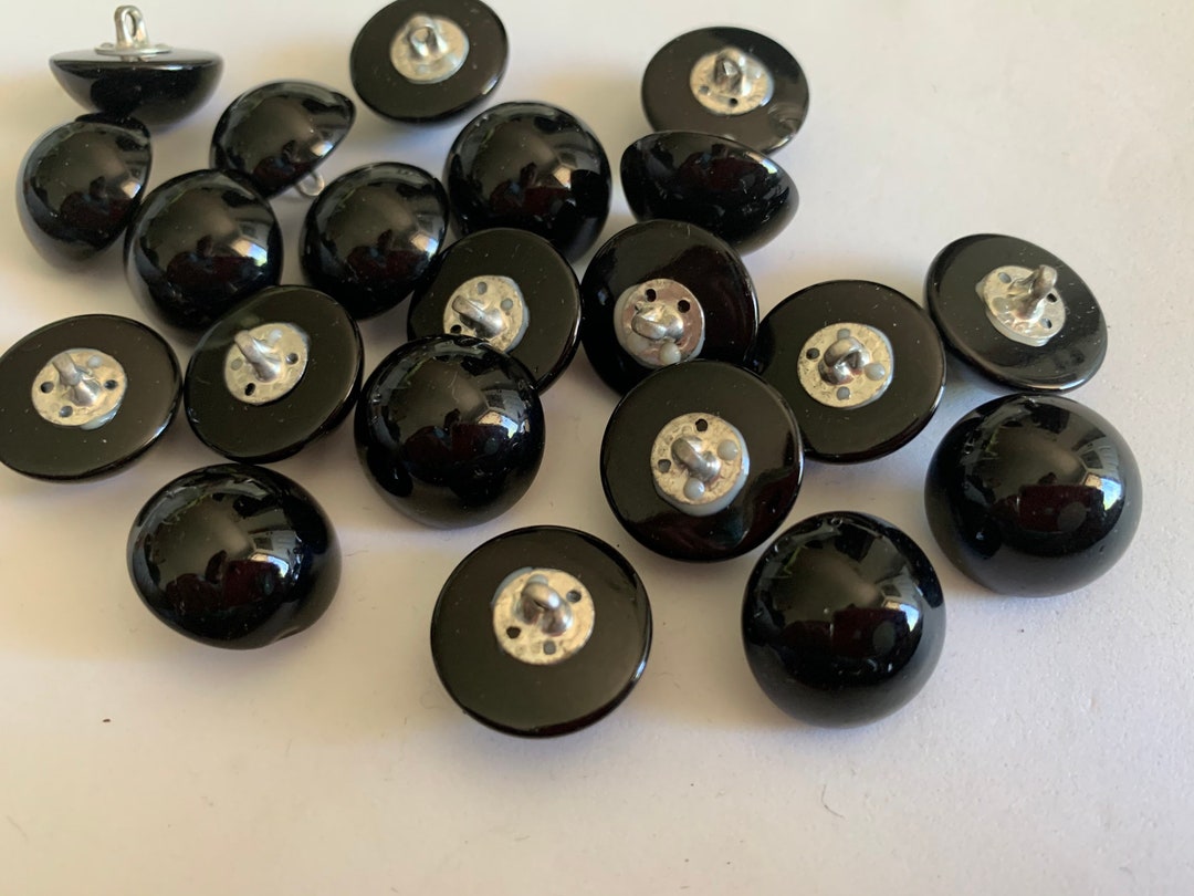 Black Button Domed Shape Medium Buttons 7/8 Inch Sewing Etsy
