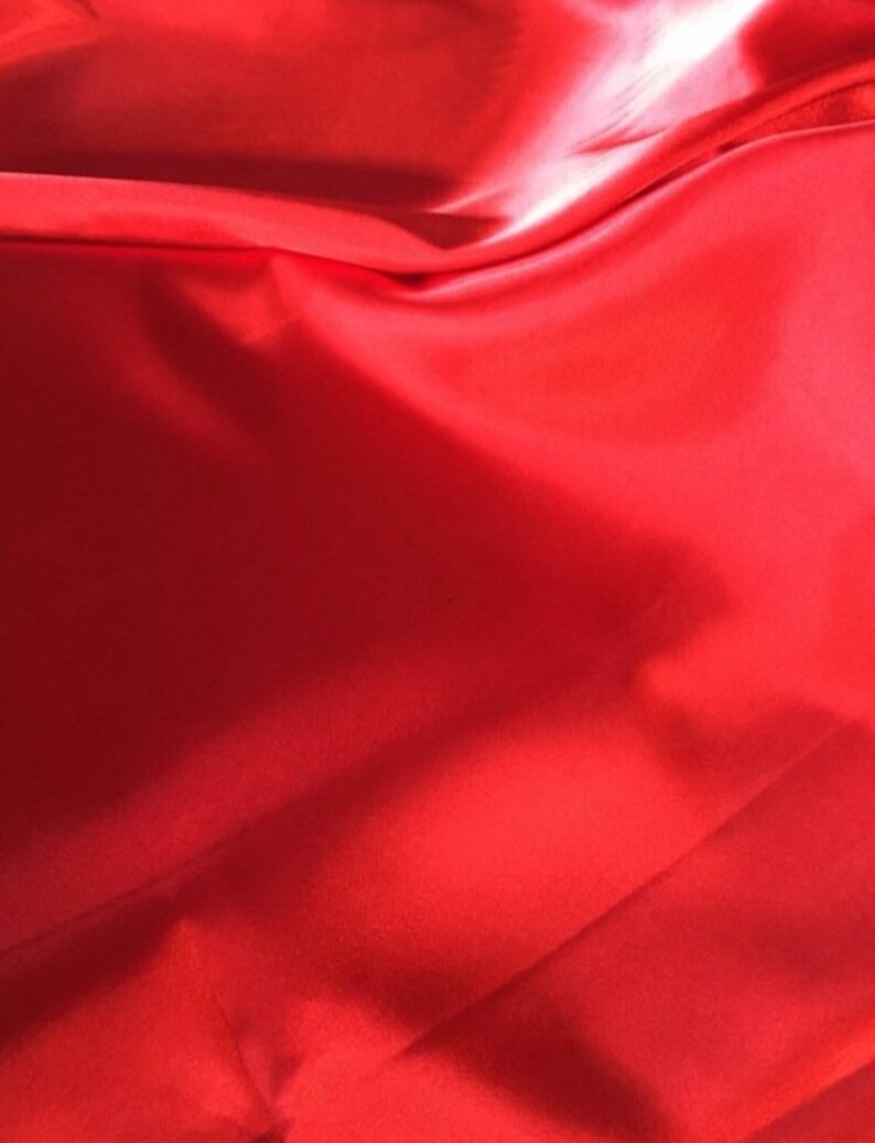 Red Stretch Satin polyester spandex satin fabric shiny stretch satin fabric dress shirt lingerie