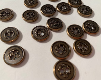 Gold Medium Button Sew Through Button Metal Sewing Buttons | Etsy