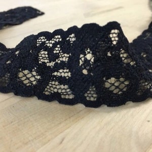 Schwarze Stretch trim elastischen schwarzen Spitze Blumen überbacken Trim Braut Spitze mit Blumenmuster Spitzenbesatz