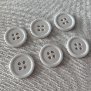 Medium buttons white buttons 7/8 inch sewing buttons, 6 sew through buttons white buttons plastic buttons 4 hole button