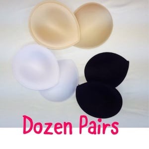 12 Bra cups tear drop shape, sold by the dozen bra cups for your dress making supply needs
