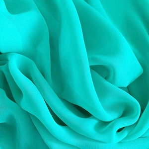 Light Aqua green chiffon Hi Multi Chiffon Fabric by the Yard Wedding Chiffon Lightweight Chiffon dress Fabric 60" wide soft sheer fabric