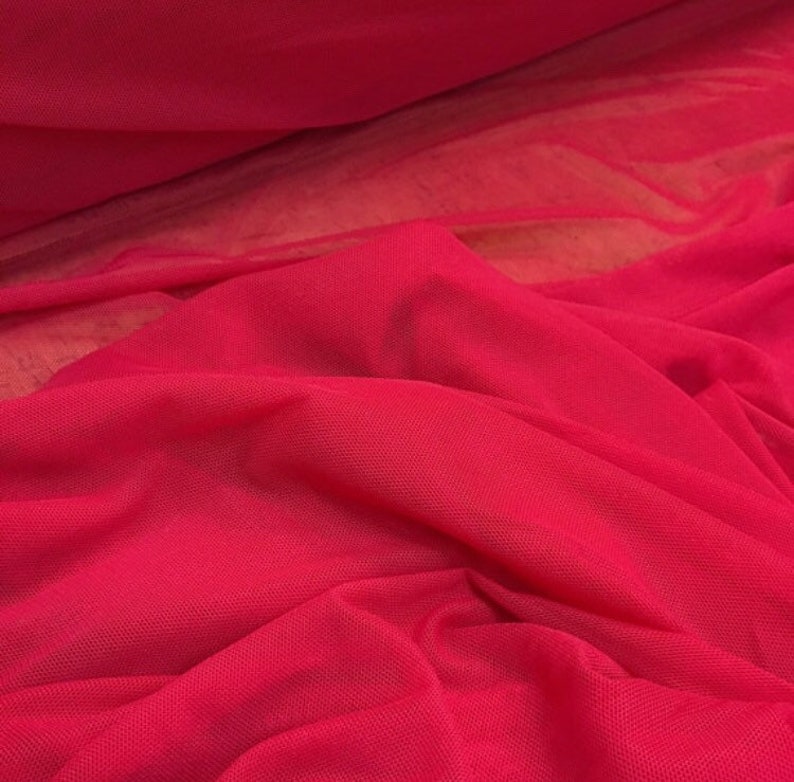 Red Stretch Power Mesh Fabric by the Yard Red Power Mesh Soft Etsy