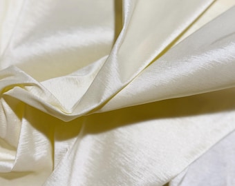 Ivory Shiny Stretch Taffeta Fabric, Nylon Spandex Blend, Dress Shirt Lingerie