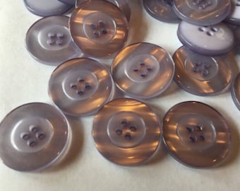 Mittlere fliederfarbene Nähknöpfe 19 mm 3/4 Zoll Nähknöpfe, 6 vintage, Kunststoffknöpfe, Perlmutt finish