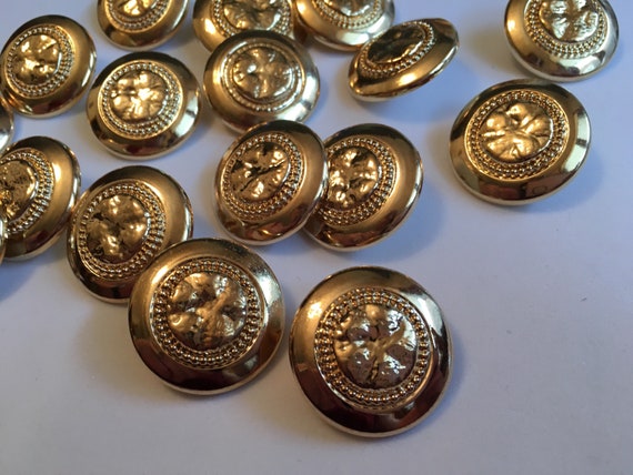 Gold Button Medium Gold Buttons Metal Sewing Buttons 1 26mm Gold Plastic  Shank Vintage Sewing Button 