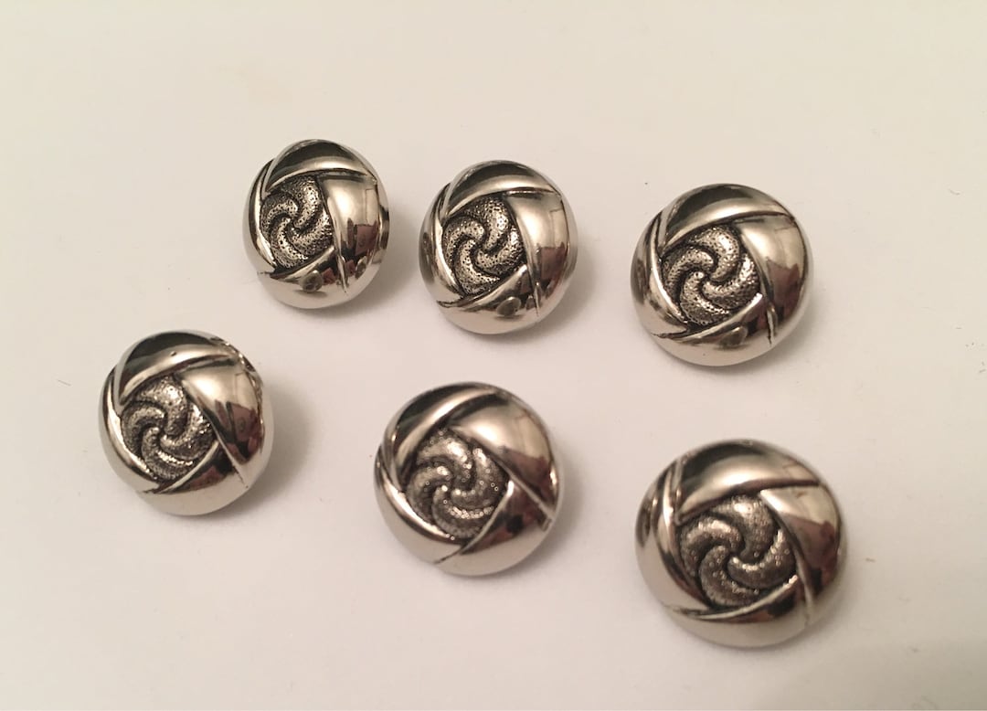 10 Herz-Knöpfe Aus Metall - Silber 14mm Für Dirndl & Tracht