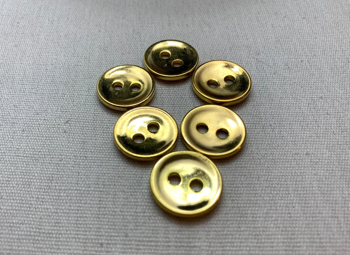 Gold Medium Button Sew Through Button Plastic Sewing Buttons Etsy