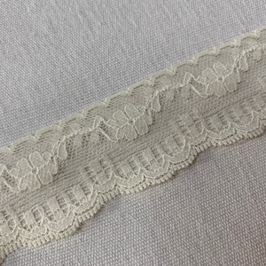 Ivory lace trim bridal lace trim with floral design bridal trim light weight lace trim 1 1/2” width