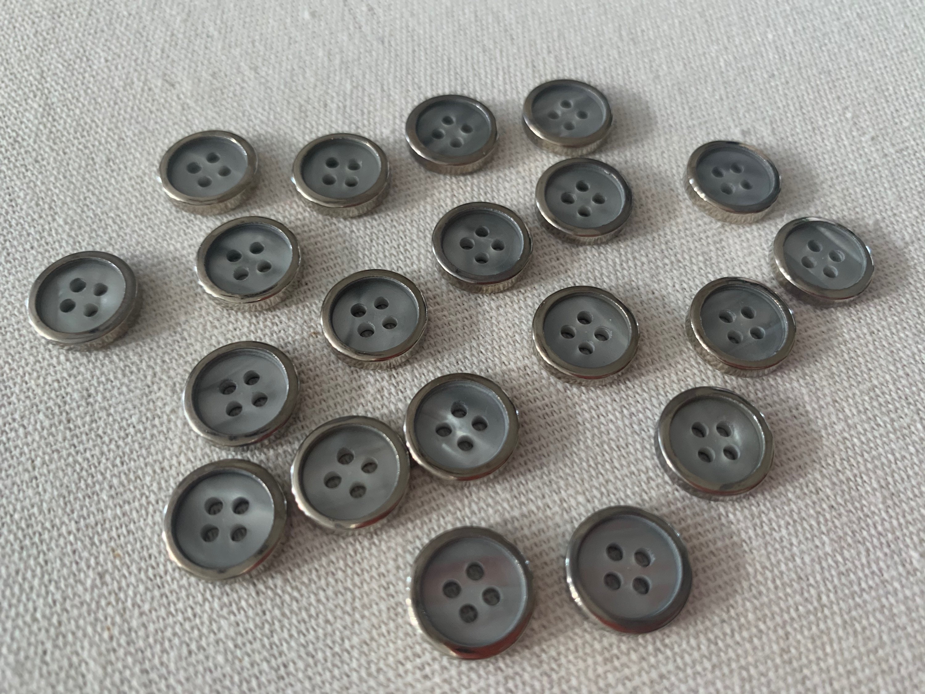 Small Silver buttons with a pearl like center sew through | Etsy