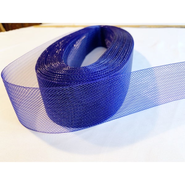 Royal blue Horsehair braid, blue Horsehair braid, Crinoline, Webbing, Horse Hair 2” Wide Polyester