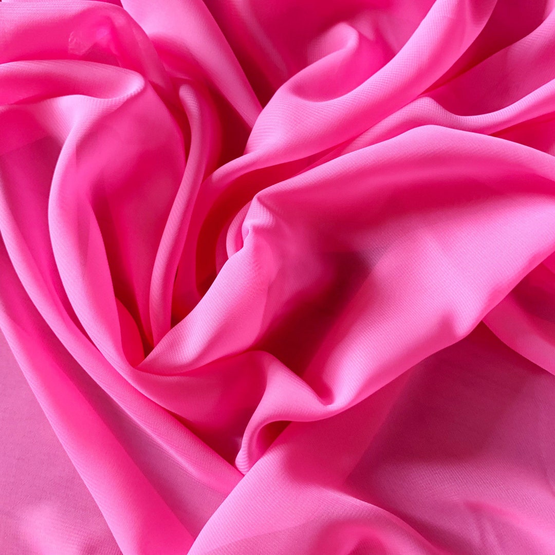 Hot Pink Chiffon Hot Pink Hi Multi Chiffon Fabric by the Yard Wedding ...