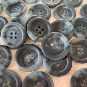 Medium marbled blue sewing buttons plastic sewing buttons 7/8&quot; 23mm vintage sewing button 6 buttons 4 hole sewing button