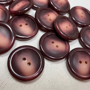 Large burgundy sew through buttons sewing buttons 1 1/8” 6 sewing buttons marbled finished buttons, plastic buttons