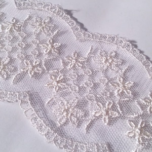 Weiße faux Chantilly trim weiße trim Spitze floral gewellt Trim Braut Spitze mit floralen Design Spitze trimmen