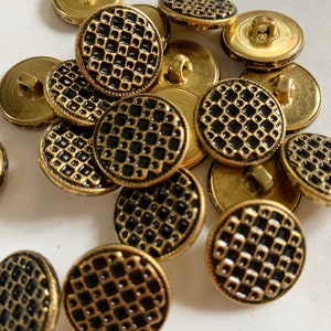 Medium gold buttons metal sewing buttons 3/4&quot; 20mm gold shank vintage sewing button