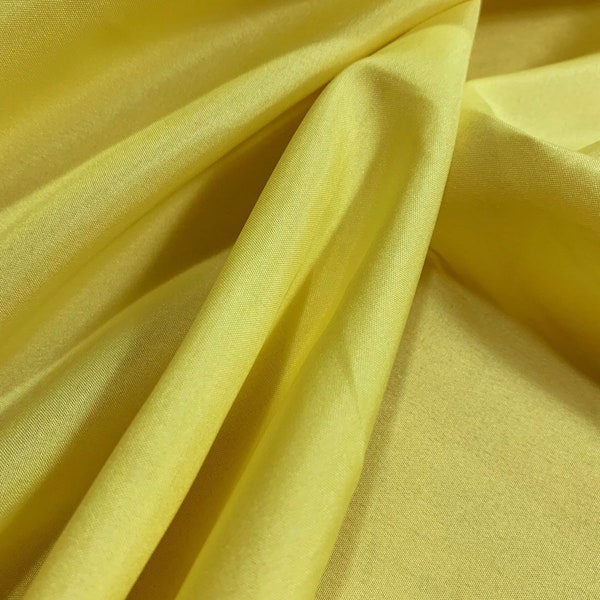 Yellow lining Pongee lining 60" by the yard light weight lining dress Fabric 60" wide soft fabric, poly lining, fabric lining