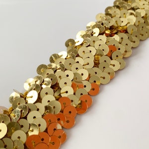 Gold Pailletten Borte Stretch Pailletten Pailletten Brautborte Zierborte Trachtenbesatz Goldborte 3/4" Breite