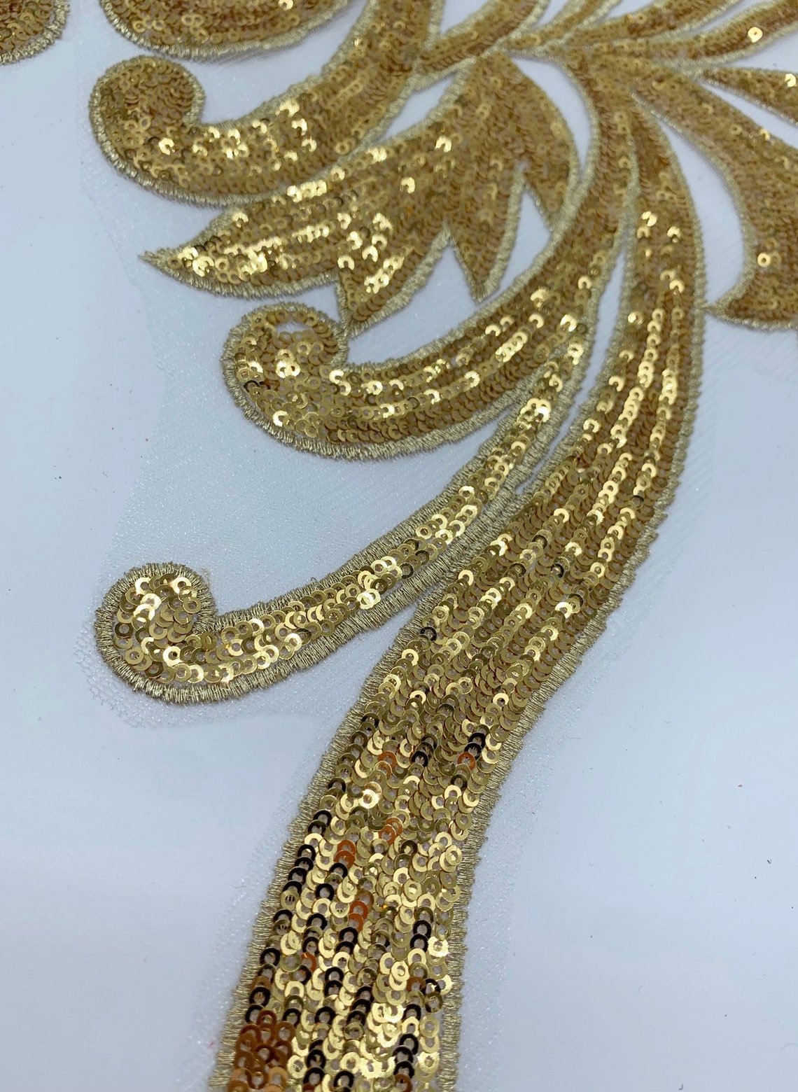 Gold sequined bodice Applique sequin Applique lace for Etsy