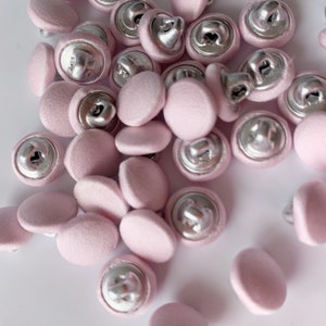 Bridal Buttons satin covered by the Dozen color BLUSH/ROSE covered buttons. shank back covered button pink covered buttons.