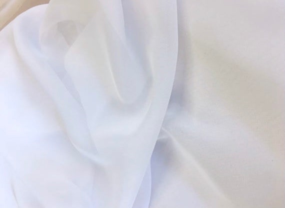 Chiffon Fabric White, by the yard