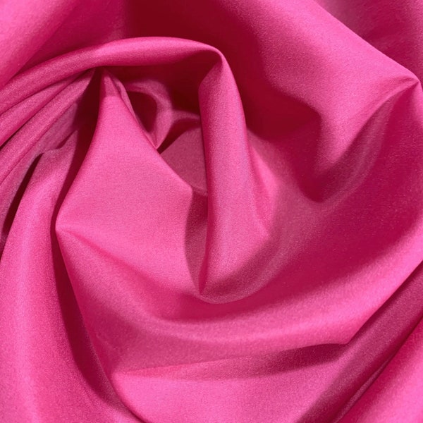 Hot Pink lining Pongee lining 60" by the yard light weight lining dress Fabric 60" wide soft fabric, poly lining, fabric lining