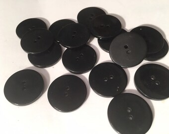 Medium schwarze Nähknöpfe Kunststoff Nähknöpfe 1" 26mm Nähknopf 6 Knöpfe 2 Loch Nähknopf