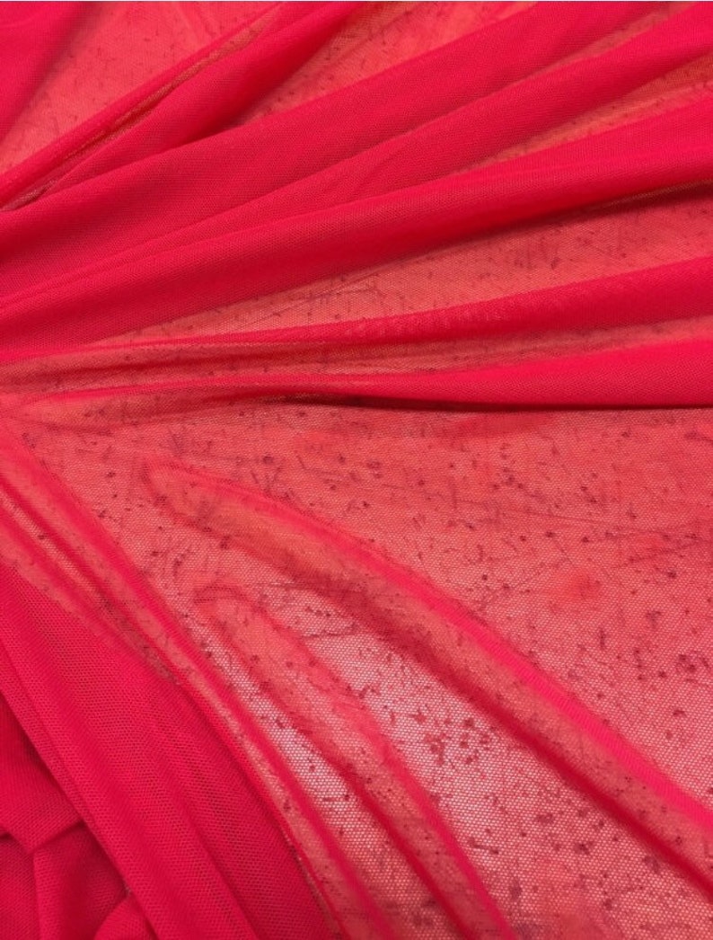 Red Stretch Power Mesh Fabric By the Yard red Power mesh Soft Etsy
