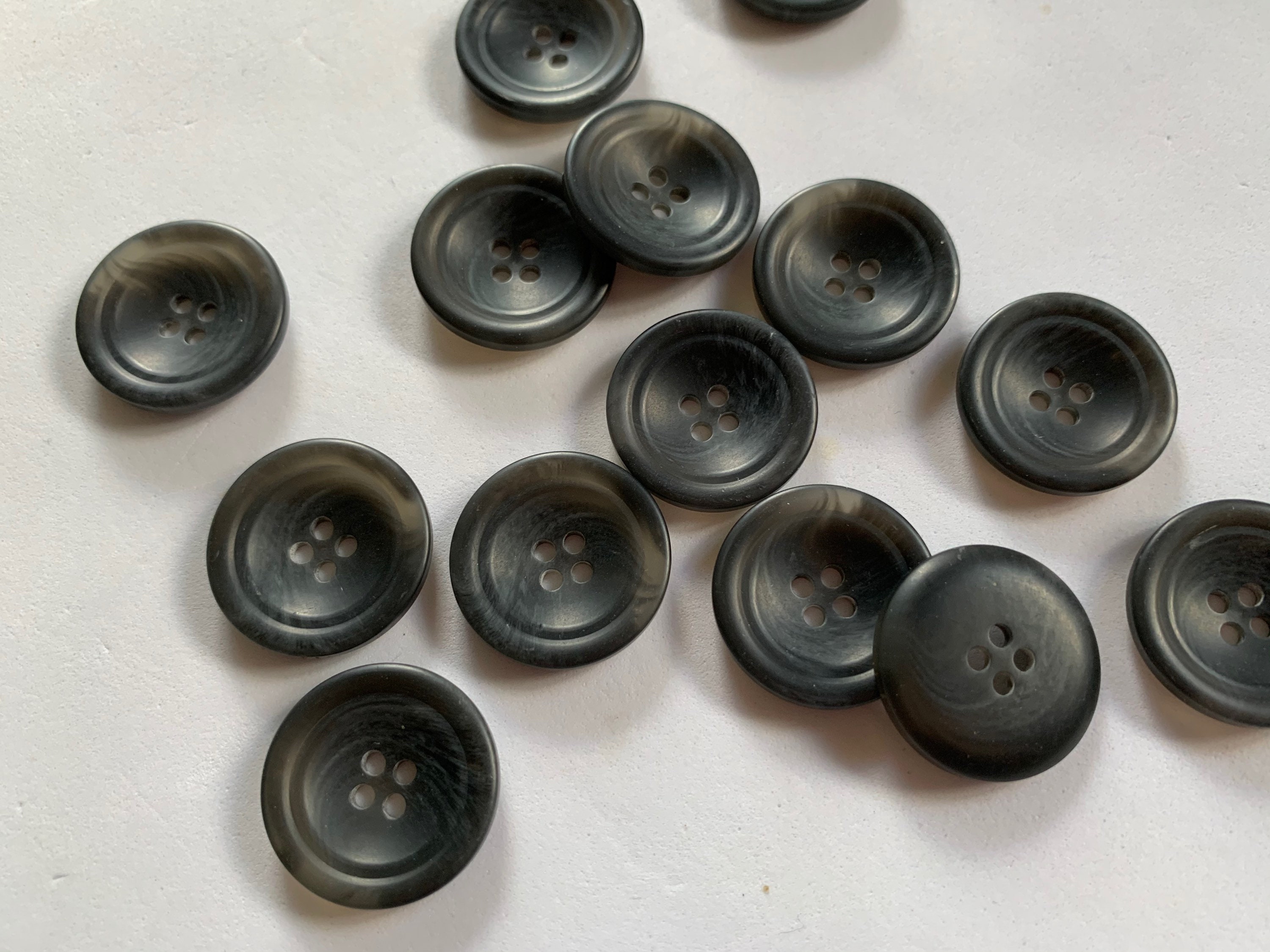 Medium marbled dark gray sewing buttons plastic sewing buttons | Etsy