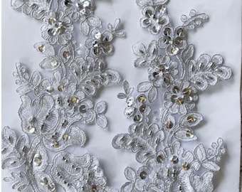 silver lace applique