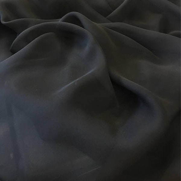 45" black Silk chiffon 100% pure silk- perfect bridal silk for any evening gown silk fabric is light weight silk black chiffon silk