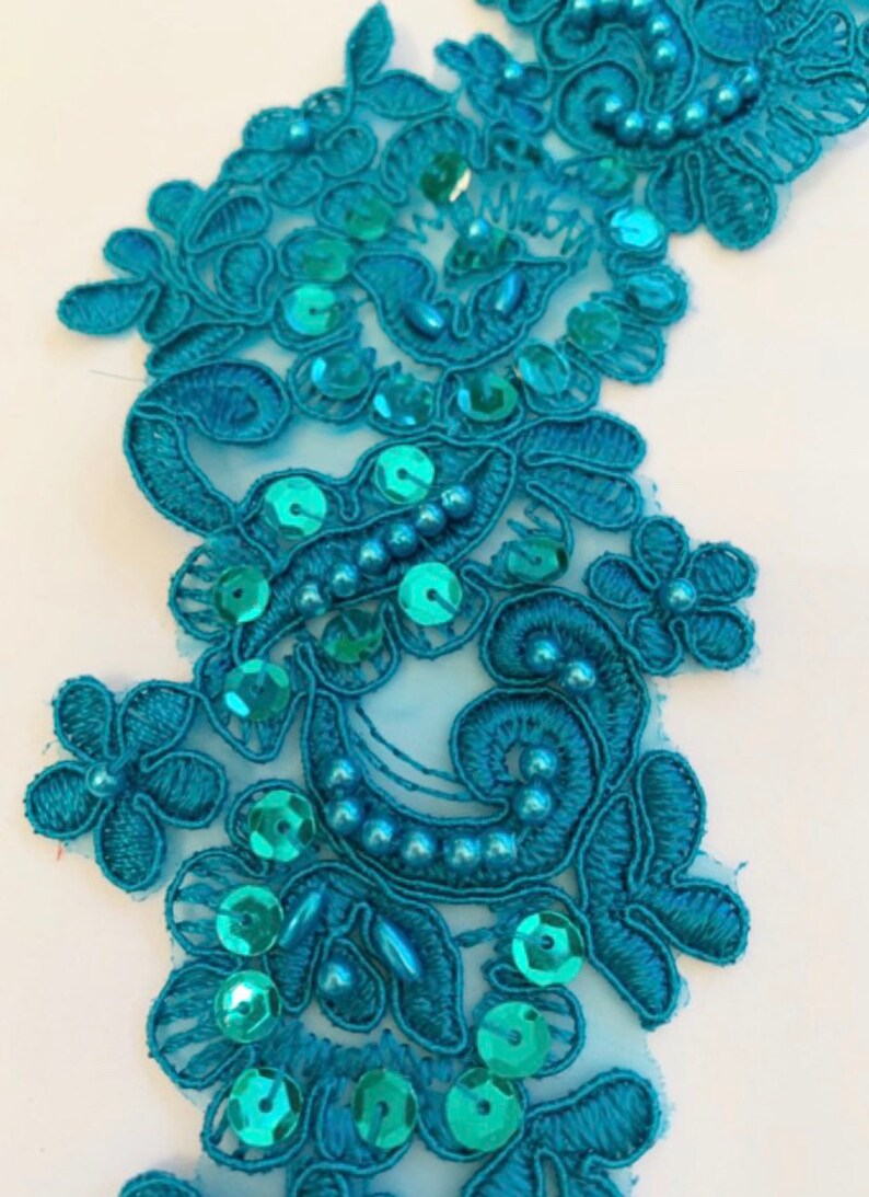 Jade Beaded Applique Beaded Aplique Lace Pair for Lyrical Etsy