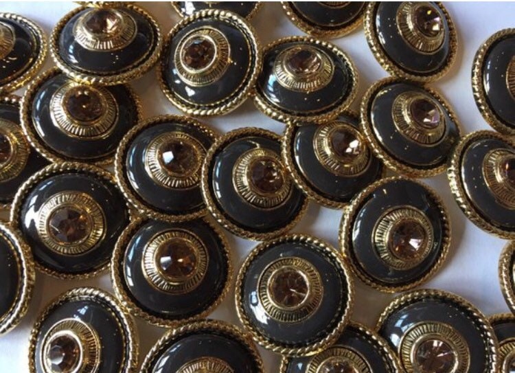 24x18mm Topaz Rhinestone Buttons-0538-64