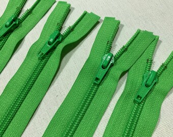 5 cremalleras de separación 9 pulgadas verde lima Nylon bobina separante cremallera