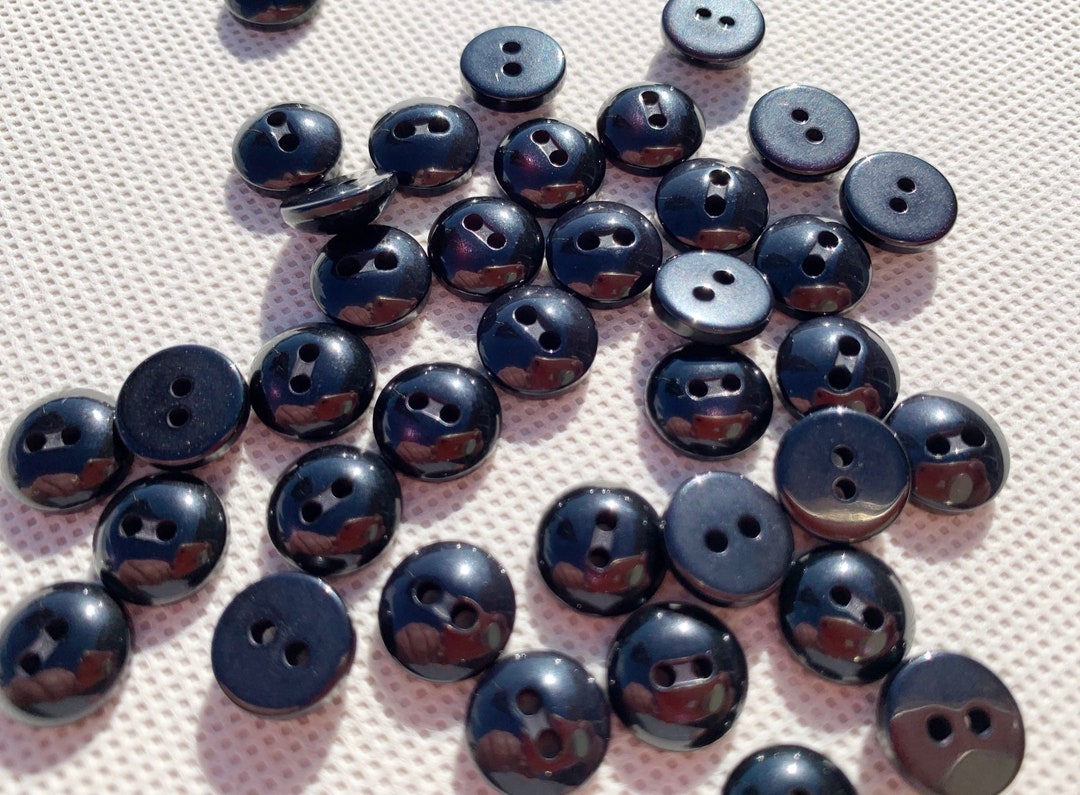 Different Sizes of Black Hand Dyed Buttons, Qty 20, by Just Another