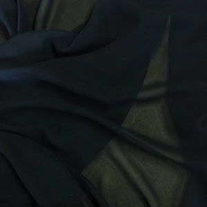 Black chiffon Hi Multi Chiffon Fabric by the Yard Chiffon Fabric Wedding Chiffon Lightweight Chiffon dress Fabric 60" wide soft sheer fabric