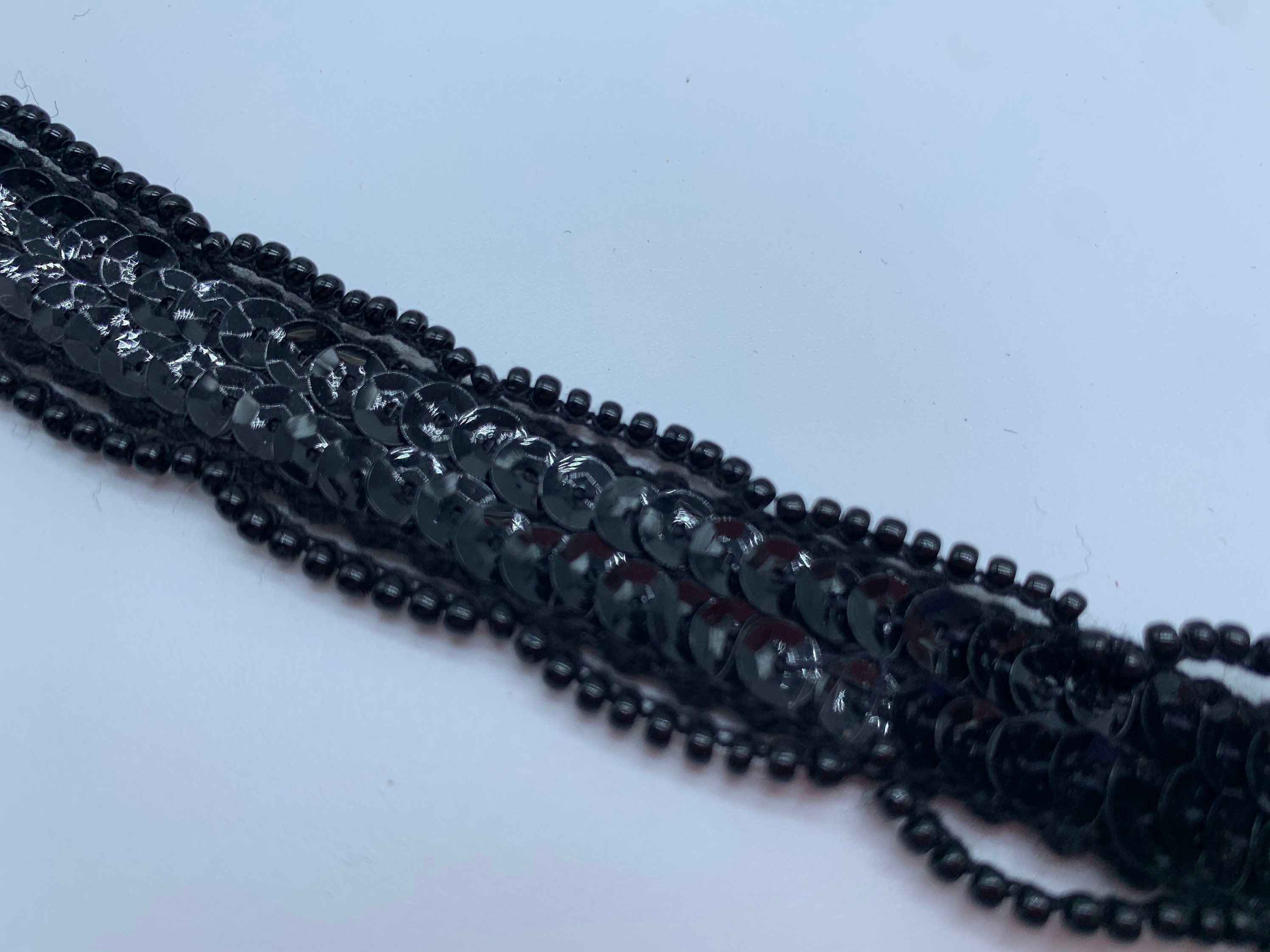 Black Beaded and Corded Lace – Alexandra