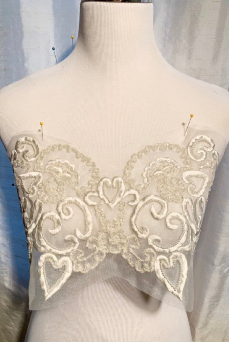 Ivory Beaded Bodice Applique Beaded Applique Lace for Lyrical Etsy