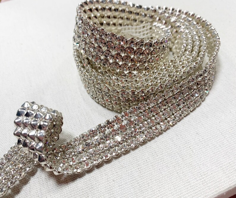 Clear Rhinestone Trims 3/4 4 Row Crystal Trims Bridal - Etsy