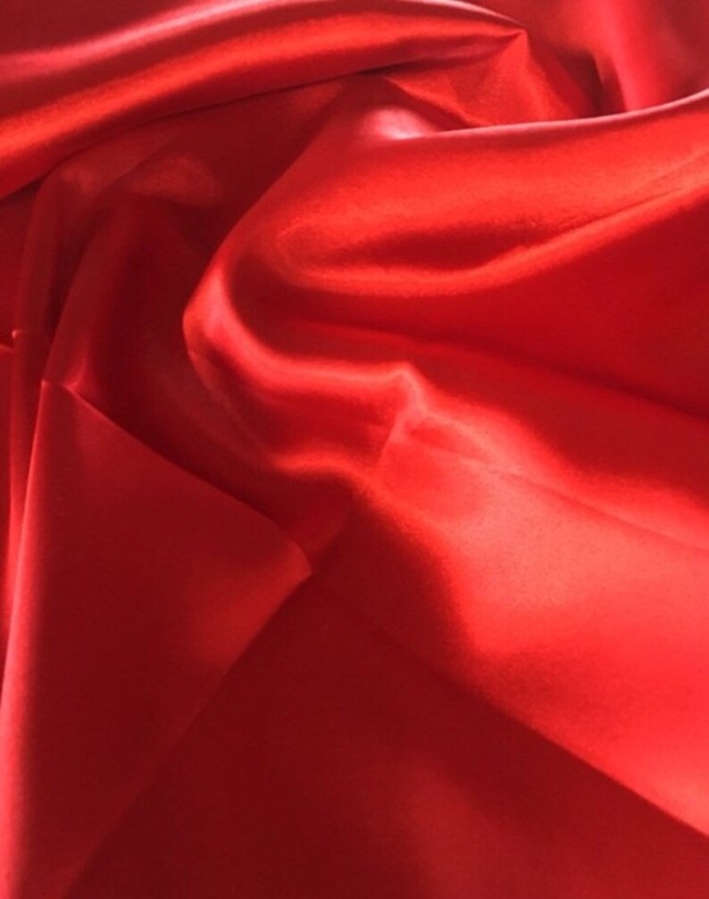 Red Stretch Satin polyester spandex satin fabric shiny stretch satin fabric dress shirt lingerie