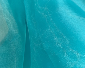 Turquoise sheer organza 60” crystal organza in Turquoise