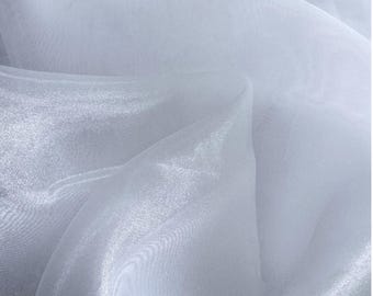 White sheer organza 60” crystal organza in white