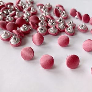 Bridal Buttons satin covered by the Dozen color dark dusty rose covered buttons. shank back covered button pink covered buttons.