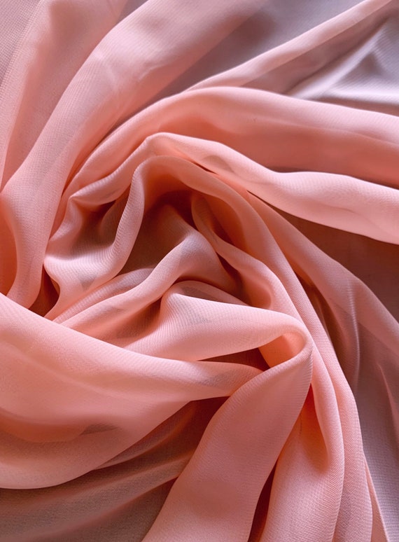 Peach Chiffon Rose Hi Multi Chiffon Fabric by the Yard Wedding