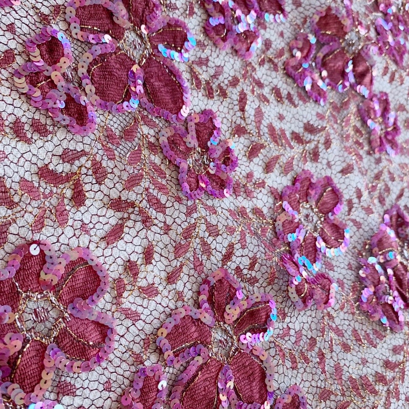 Burgundy Velvet Lace Set